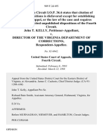 John T. Kelly v. Director of The Virginia Department of Corrections, 989 F.2d 493, 4th Cir. (1993)