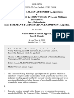 Tennessee Valley Authority v. Atlas MacHine & Iron Works, Inc. and Williams Enterprises, Inc., in Re Fireman's Fund Insurance Company, 803 F.2d 794, 4th Cir. (1986)