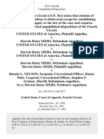 United States v. Darwin Rusty Siers, United States of America v. Darwin Rusty Siers, United States of America v. Darwin Rusty Siers, Darwin Rusty Siers v. Ronnie L. Nelson, Sergeant, Correctional Officer, Danny Platt, Corporal, Correctional Officer, Stephen F. Greiner, Sheriff, in Re Darwin Rusty Siers, 937 F.2d 604, 4th Cir. (1991)