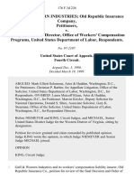 Gulf & Western Industries Old Republic Insurance Company v. George Ling, Jr. Director, Office of Workers' Compensation Programs, United States Department of Labor, 176 F.3d 226, 4th Cir. (1999)