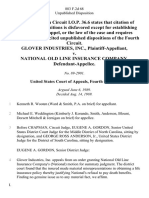 Glover Industries, Inc. v. National Old Line Insurance Company, 883 F.2d 68, 4th Cir. (1989)