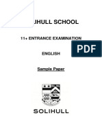 Solihull School 11+ English Sample Paper