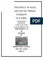Study The Effect of Acids and Bases On The Tensile Strength of A Fibre