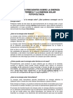 Preguntas Frecuentes Energia Solar Fotovoltaica y Termica