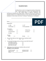 Questionnaire: (Multiple Choice Question)