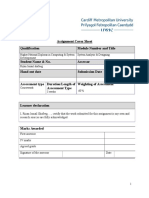 Assignment Cover Sheet Qualification Module Number and Title