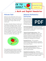 English and Math Newsletter