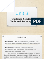 Unit 3: Guidance Services, Tools and Techniques