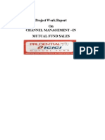 Project Work Report On Channel Management - in Mutual Fund Sales