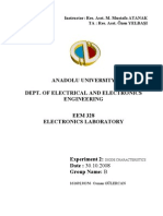 EEM328 Electronics Laboratory - Report2 - Diode Characteristics