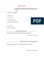 Bank Account Registration / Exporters Data Base Structure: Shipper Letter Head