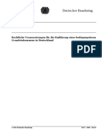 Rechtliche Voraussetzungen Für Die Einführung Eines Bedingungslosen Grundeinkommens in Deutschland