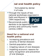 Plan of Extending Oral Health Care