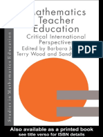 B. Jaworski Mathematics Teacher Education Critical International Perspectives Studies in Mathematics Education Series