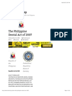 The Philippine Dental Act of 2007 - Dental Dentistry