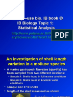 Modify-Use Bio. IB Book IB Biology Topic 1: Statistical Analysis