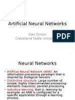 Artificial Neural Networks: Dan Simon Cleveland State University