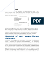 Meaning of Cost Reconciliation Statement