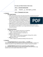 5th Grade Fraction and Mixed Number Subtraction Math Lesson Plan 1-23-17