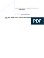 Statistical Analysis of Domestic Violence Against Married Women in Ivaniva District, South Gonder, Ethiopia