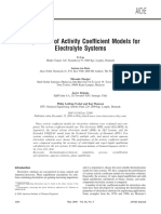 Comparison of Activity Coefficient Models For Electrolyte Systems