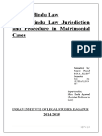 Hindu Law Jurisdiction and Procedure in Matrimonial Cases