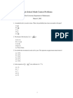 High School Math Contest Problems: Elon University Department of Mathematics March 9, 2002