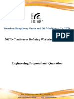 Engineering Proposal and Quotation: 50T/D Continuous Refining Workshop Equipment