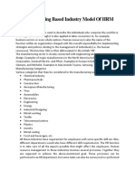 HRM Model of Manfacturing Based Industries