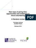 New Ways of Giving Time: Opportunities and Challenges in Micro-Volunteering. A Literature Review