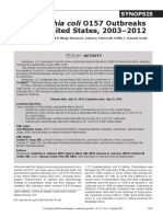 In The United States, 2003-2012: Escherichia Coli O157 Outbreaks