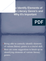 5.how To Identify Elements of Various Literary Genre's