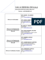 GCG Citizens Charter, Directory of Officers