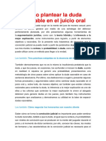 Cómo Plantear La Duda Razonable en El Juicio Oral