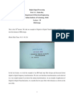 Digital Signal Processing Prof. S. C. Dutta Roy Department of Electrical Engineering Indian Institute of Technology, Delhi Lecture - 38 FIR Design