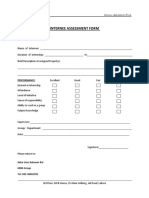Internee Assessment Form
