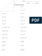 Exponents and Multiplication: N N R R