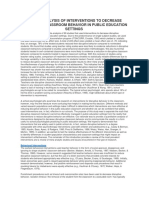 A Meta-Analysis of Interventions To Decrease Disruptive Classroom Behavior in Public Education