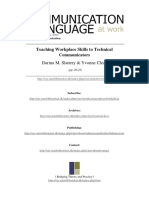 Teaching Workplace Skills To Technical Communicators: Darina M. Slattery & Yvonne Cleary