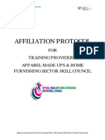 Affiliation Protocol With Application Form For Training Providers - Apparel