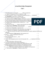 Talent and Knowledge Management Unit 1: Multiple Choice Questions