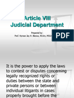 Article Viii Judicial Department: Prepared By: Prof. Hyman Jay H. Blanco, Rcrim, Mscrim, JD