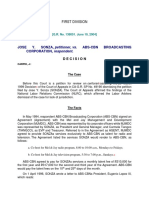 Jose Y. SONZA, Petitioner, vs. Abs-Cbn Broadcasting CORPORATION, Respondent