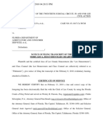 (Filed) Notice of Filing Transcript of 02.06.18 Evidentiary Hearing W - A...