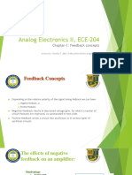 Analog Electronics II, ECE-204: Chapter-1: Feedback Concepts