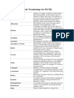 Glossary of Poetic Terminology IGCSE