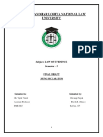 Dr. Ram Manohar Lohiya National Law University: Subject: Law of Evidence Semester - 5