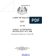 Act 198 Public Authorities Protection Act 1948