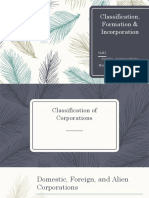 Classification, Formation & Incorporation: 4LM1 Castillo, Angelica Elaine Montemayor, Anna Carmela Yacob, Judith Eliscia