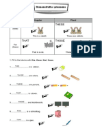 Demonstrative Pronouns Worksheet - TAREA